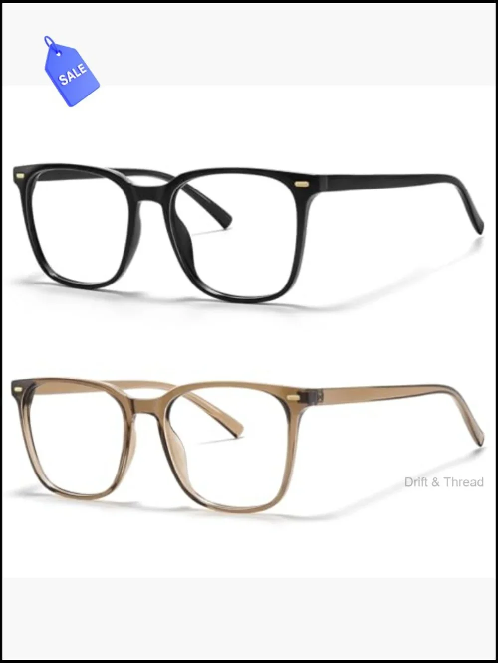 Oversized Square Anti-Fatigue Blue Light Blocking Glasses for Women Men